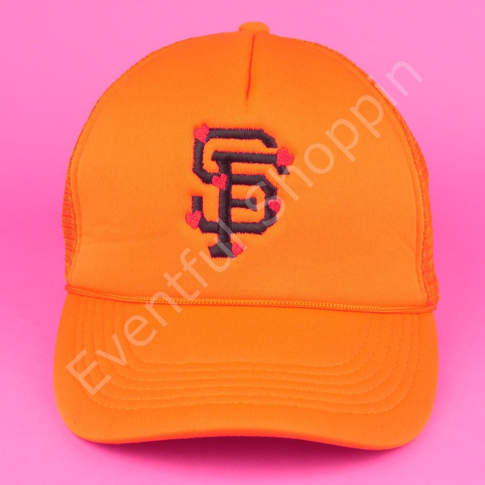 Nissun San Francisco Giants Lost Love Mesh Trucker Hat in Orange - Picture 2 of 8
